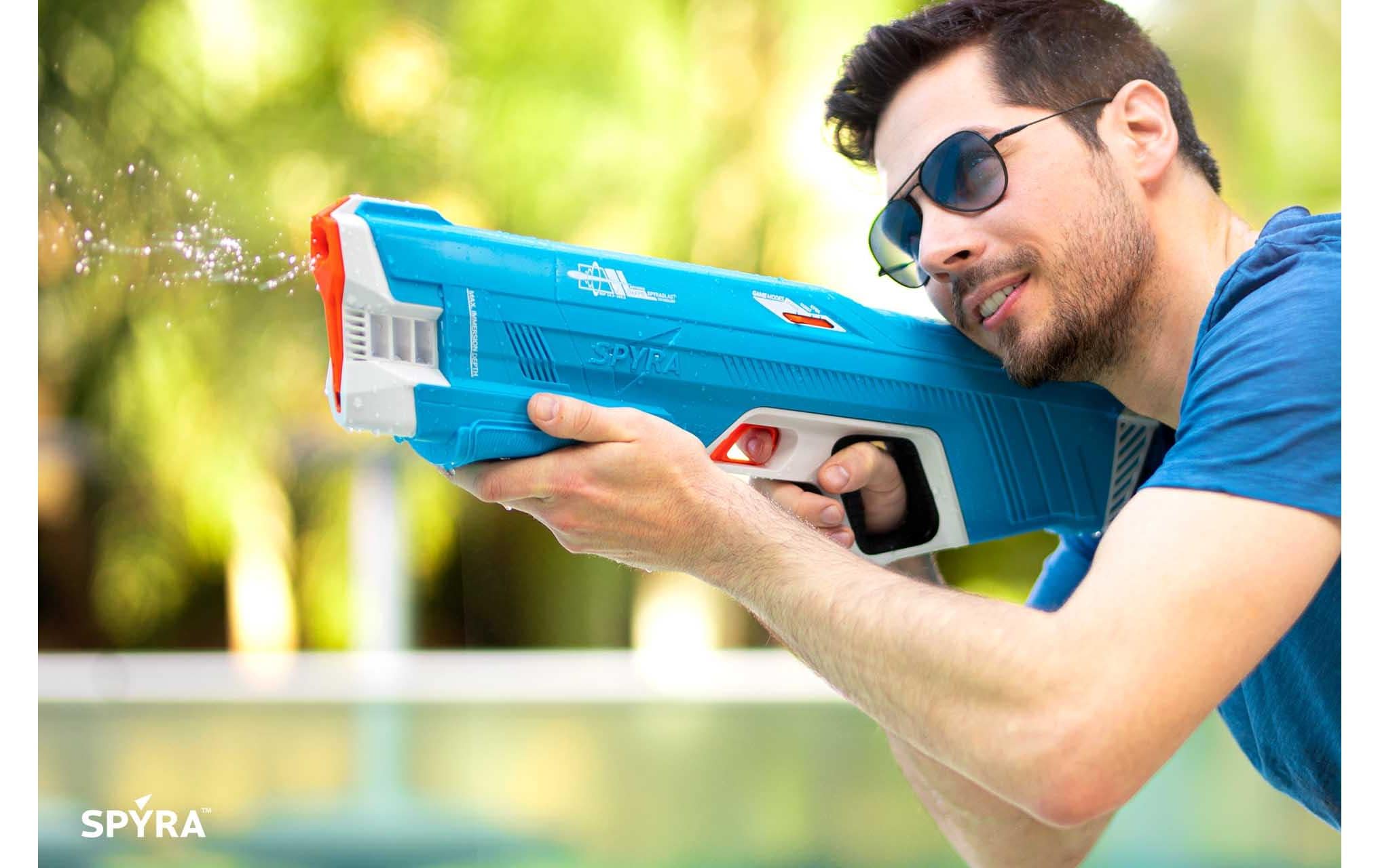Wasserpistole SpyraThree blau<br>Halbautomatische Akkubetriebene Wasserpistole