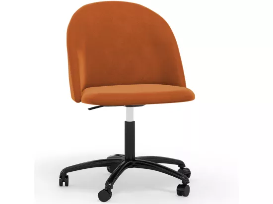 Chaise de Bureau Rembourrée - Velours - Evelyne Orange