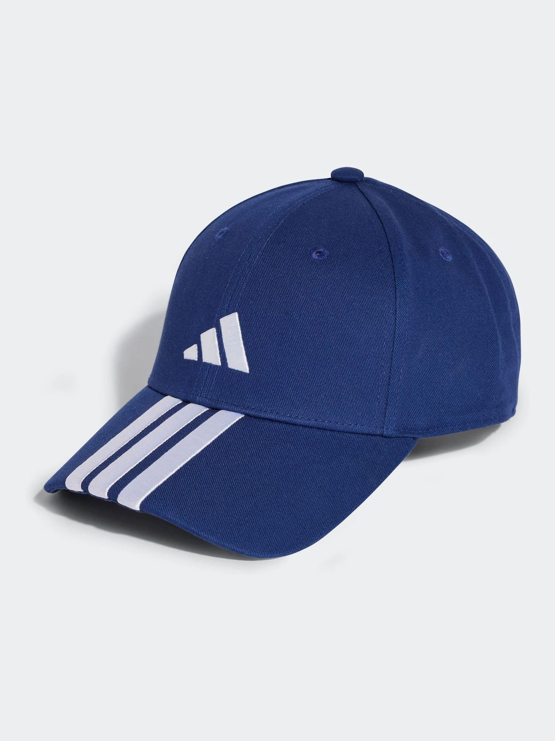 Blauw - adidas 3 Stripe 100% Cotton Baseball Cap
