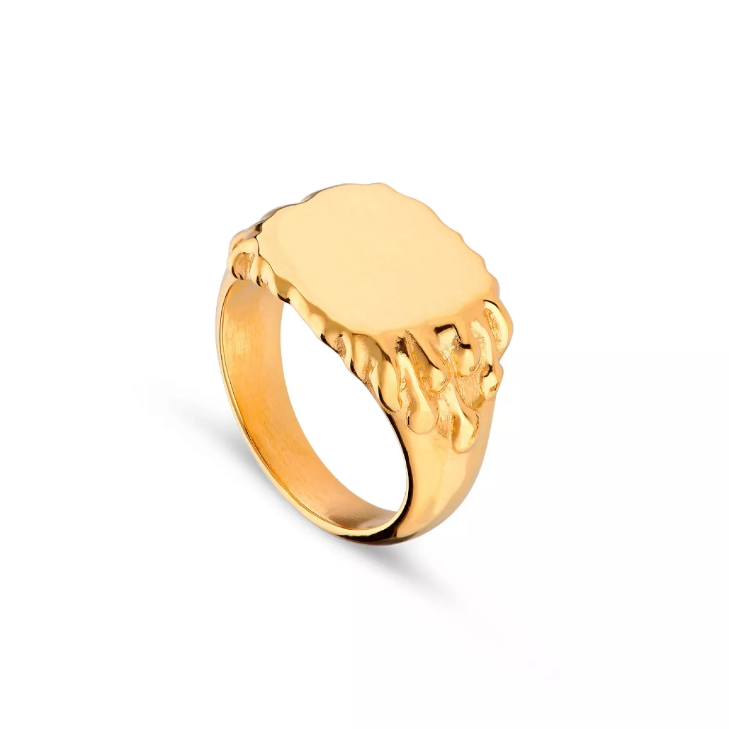 Jane Kønig Drippy Signet Ring 18 kt. Forgyldt Sølv DSR-AW22-G