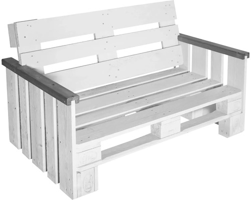 Pallet tuinbank, sparrenhout, 2-zits, crème