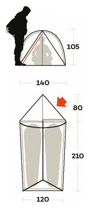 Tente 2 personnes Ferrino Manaslu 2 Orange