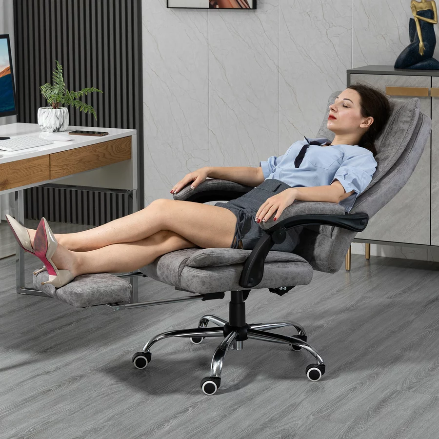 HOMCOM Bürostuhl mit Massage und Heizfunktion grau