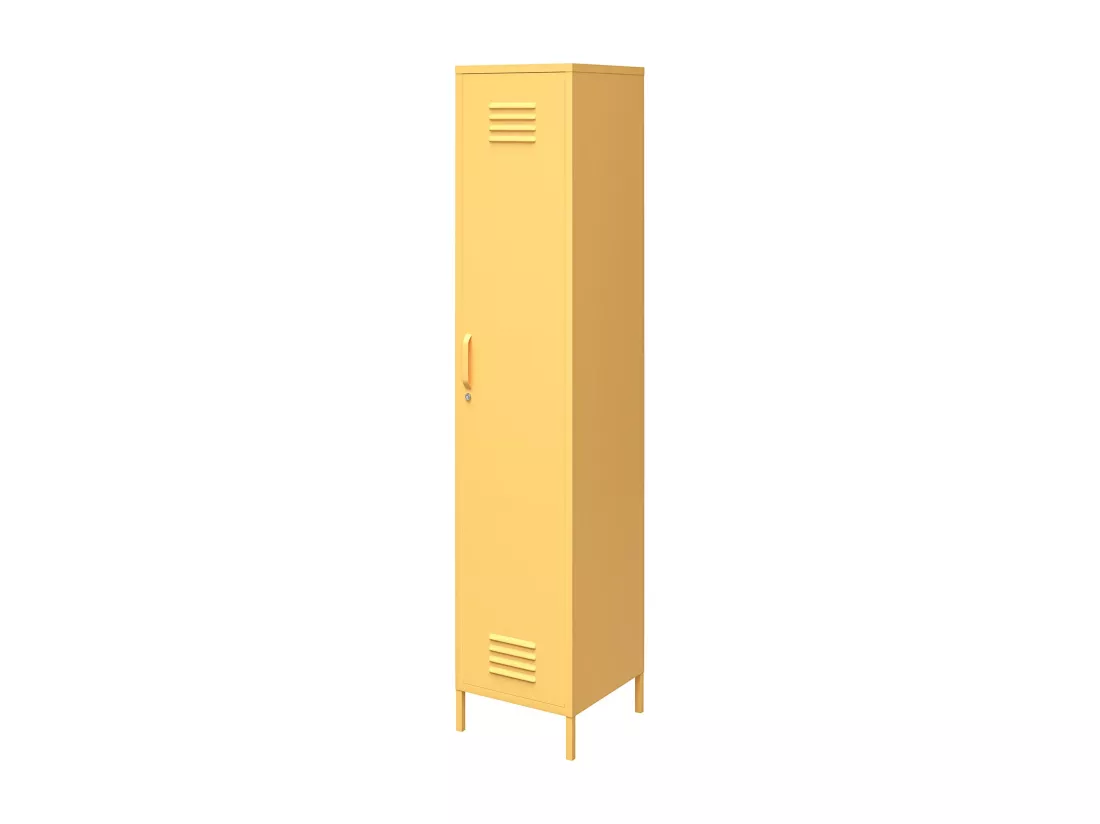 Cache | Armoire haute 1 porte en métal jaune