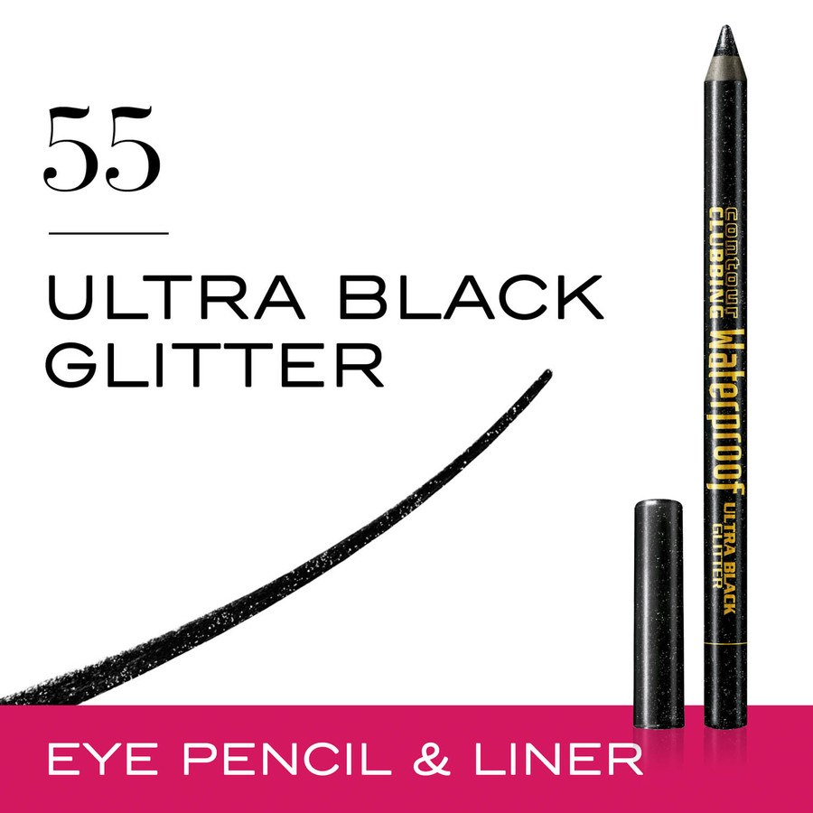 Bourjois Contour Clubbing Waterproof Pencil & Liner 55 Ultra Black Glitter 1,2g