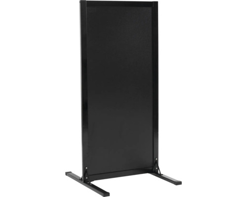 Stoepbord Woody, grenenhout, zwart, 56x117 cm
