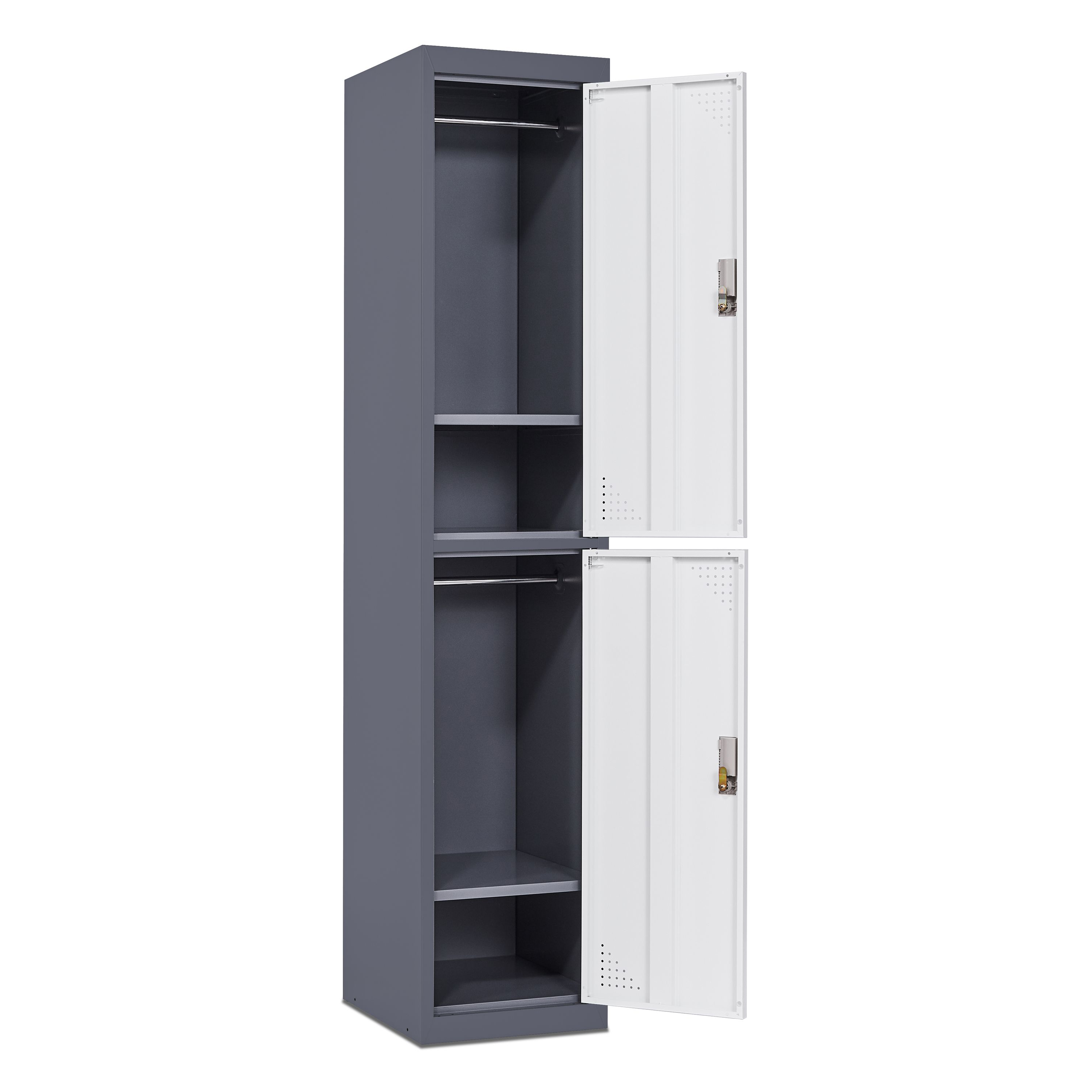 Garderobe Spind 2 Türen 38 x 185 cm anthrazit