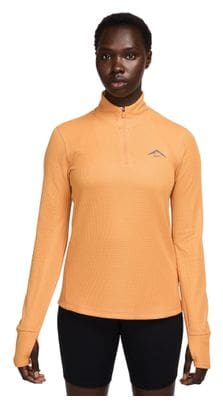 Haut 1/2 zip Nike Dri-Fit Trail Orange Femme