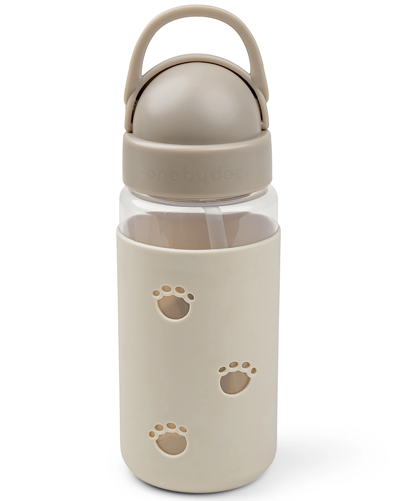 Trinkflasche EASY-GRIP - ELPHEE (350ml) mit Trinkhalm in sand