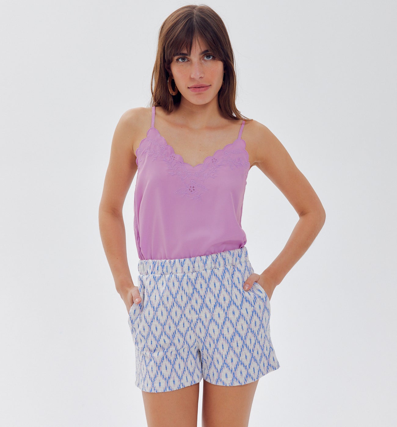 Top à fines bretelles Femme - Lilas clair