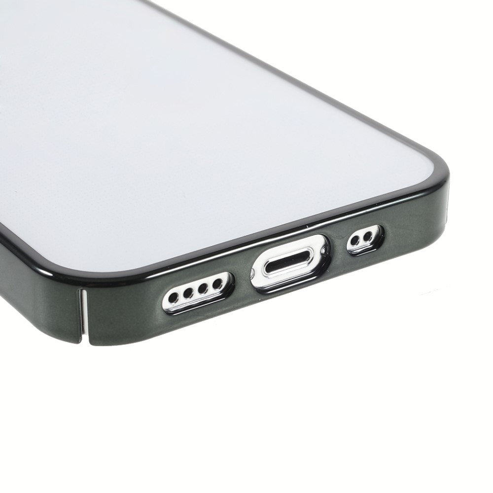 iPhone 13 Hardcase Hülle mit Galvanisiertem Rahmen - Grün / Transparent