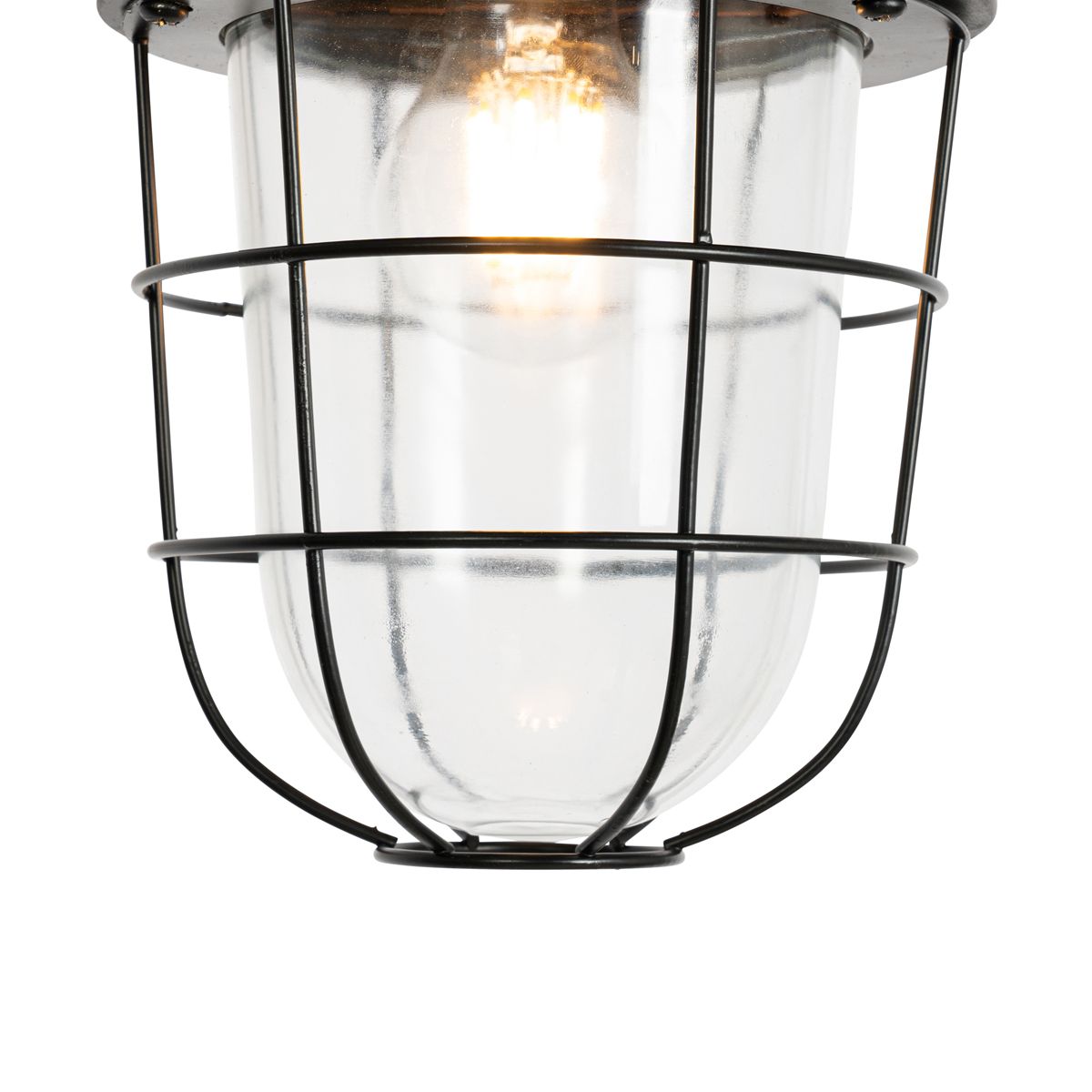Set van 3 industriele hanglampen zwart - Cabin