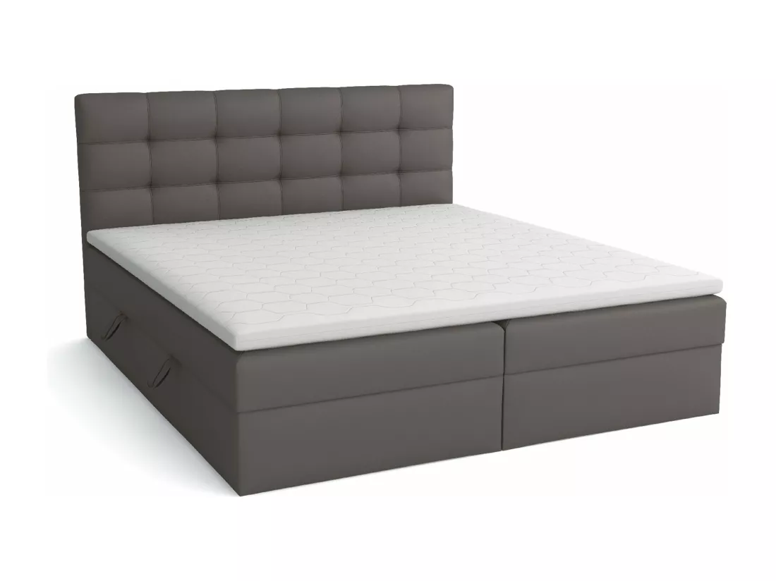 LIT BOXSPRING avec coffre de lit Glame 160x200 cm, Lux 06 (Gris)