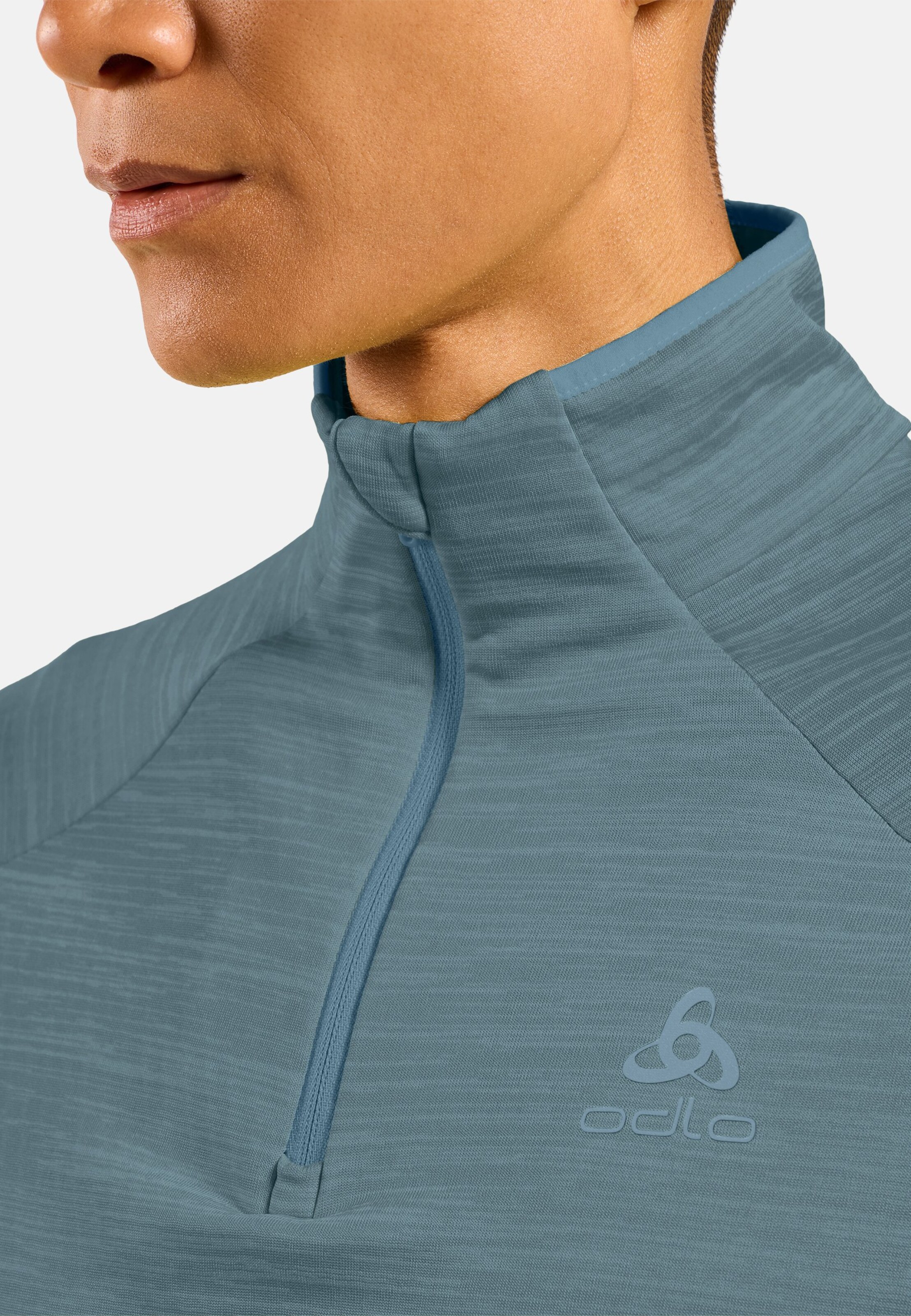 Herren Run Easy Mid Layer Oberteil in provincial blue melange