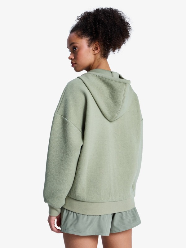 Rise & Vibe Sweat à capuche zippé Vert Femme