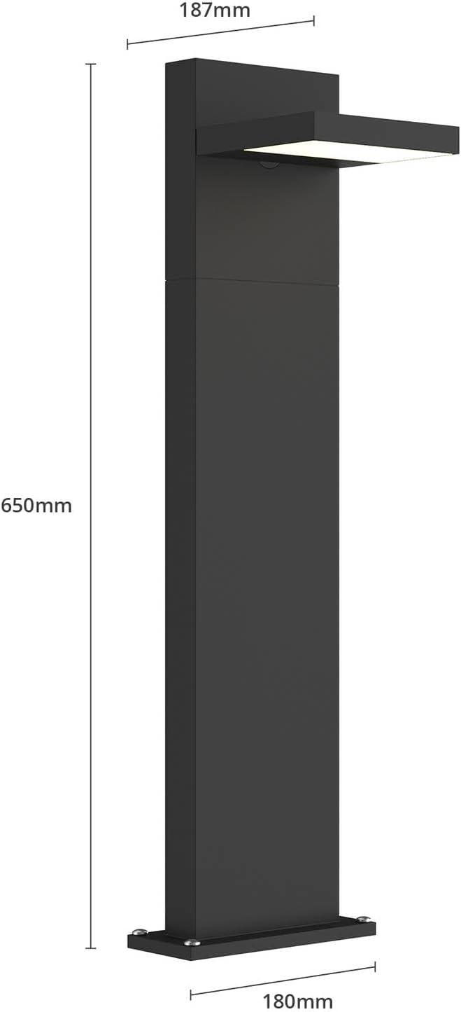 Lucande LED Außenleuchte Silvan (Modern) in Schwarz aus Aluminium (1 flammig,) - Wegeleuchte Pollerleuchte Wegelampe Sockelleuchte