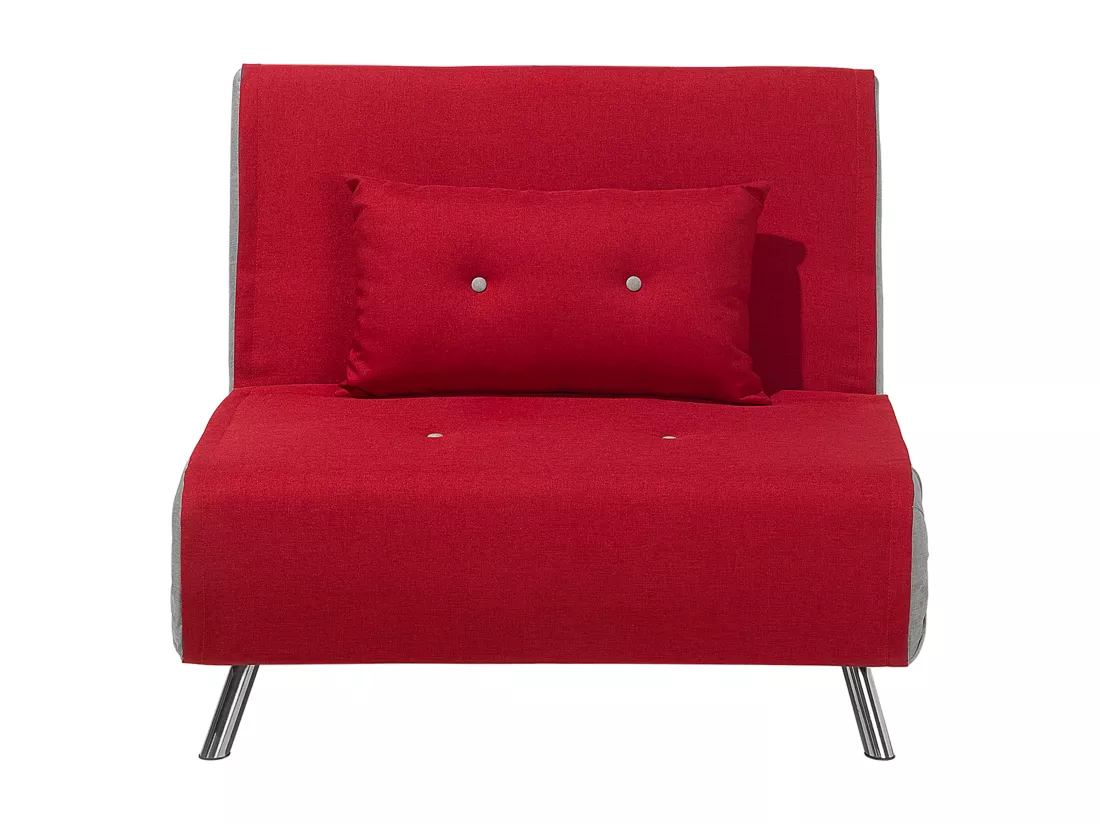 Banquette convertible 1 place en en tissu rouge FARRIS