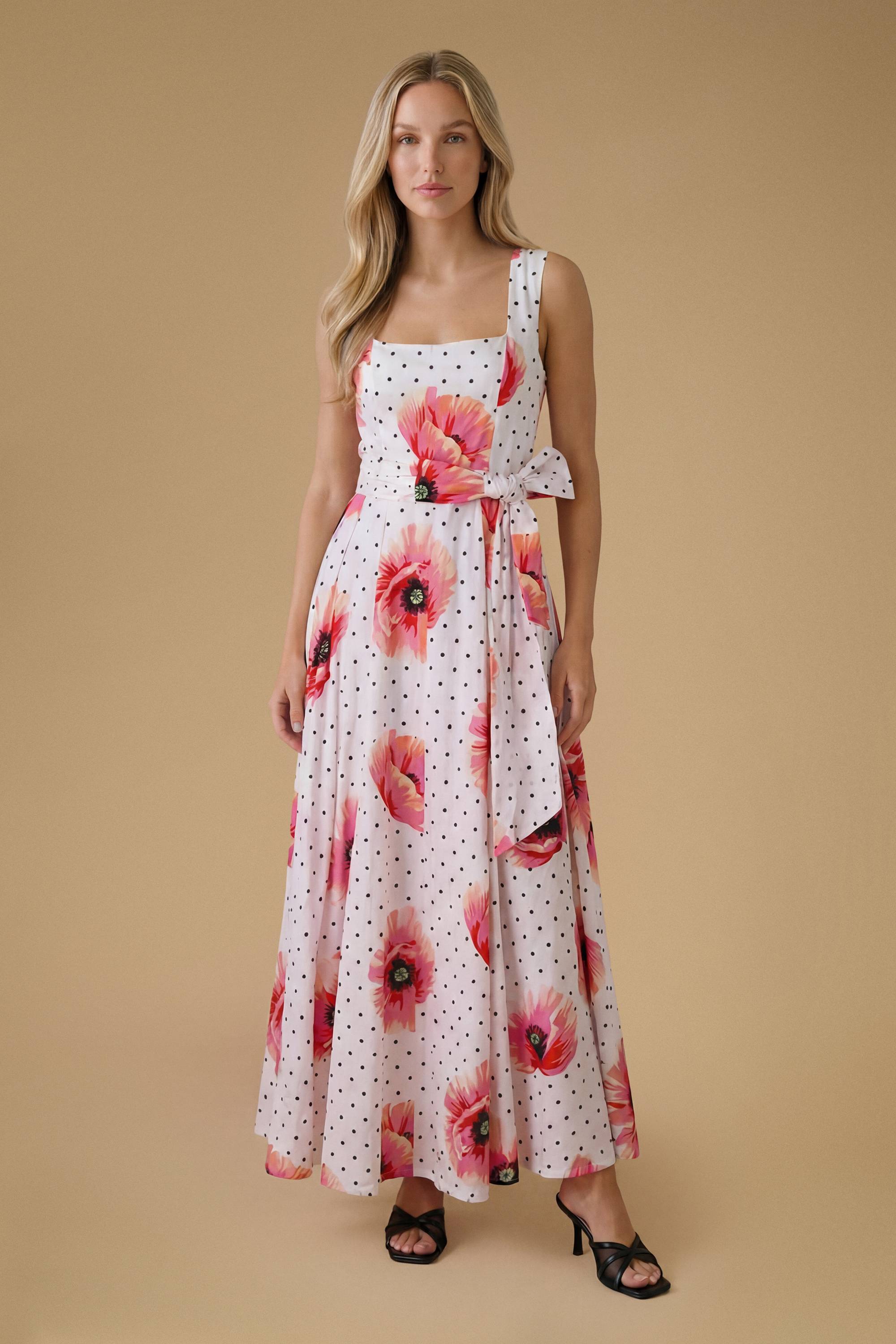 Oasis Robe Maxi En Coton À Encolure Carrée Pour Grandes Occasions