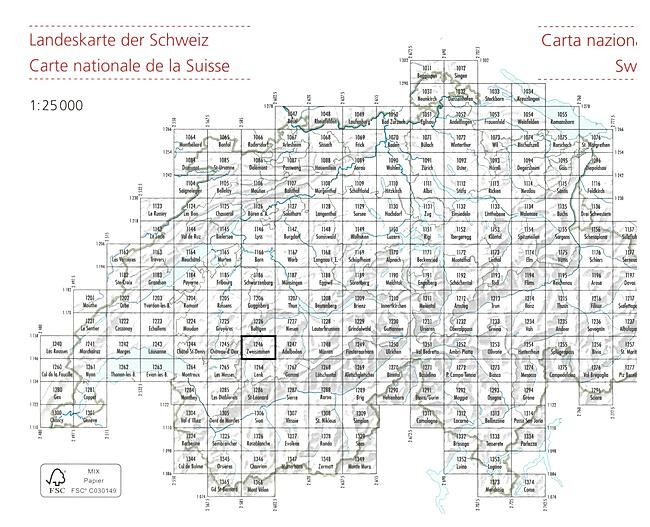 BUNDESAMT - 1246 ZWEISIMMEN ECHELLE 1 25 000