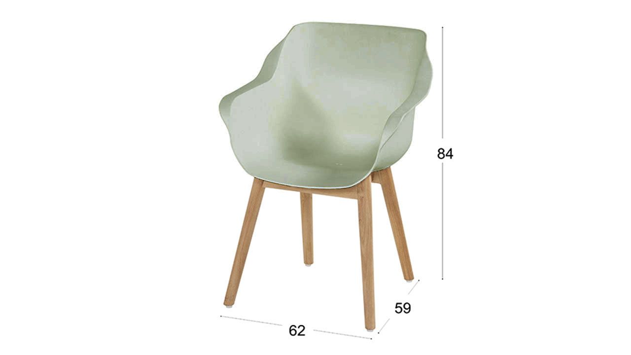 Tuinstoel French Green 11.688.247 Sophie Teak B62 x D59 x H84 cm