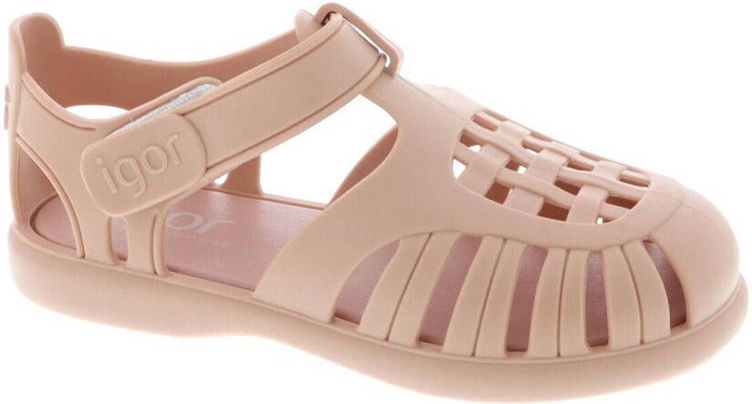 Igor Unisex Platte sandalen Tobby Solid Roze Rubber Platte zool