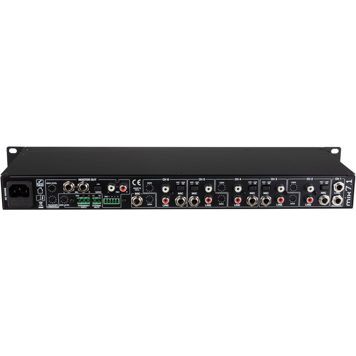 JB systems MIX 7.1 7-kanaals microfoon/lijnsignaal preamp/mixer