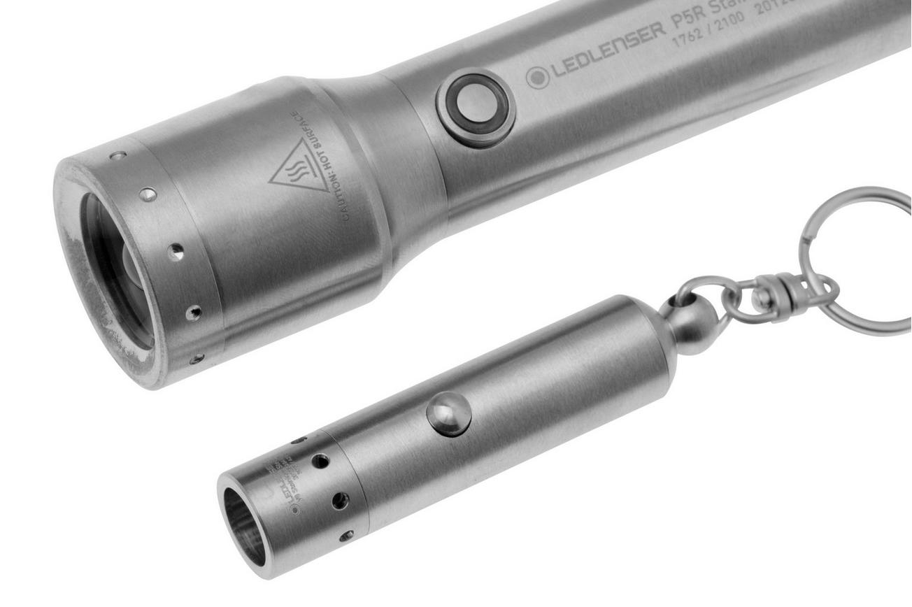Ledlenser P5R Core   V8, Stainless Steel, Limited Edition, zaklamp   sleutelhangerzaklamp, 500 lumen