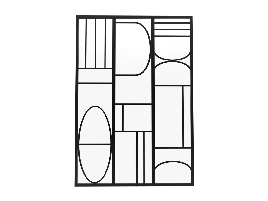 Verrière atelier en aluminium thermolaqué style art déco - 90x130 cm - Noir - COUBARTA