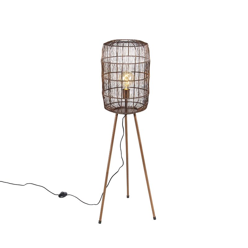 Moderne vloerlamp tripod koper - Redo