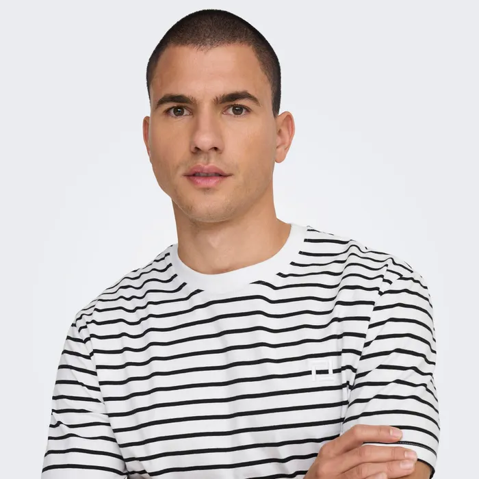Only & Sons Henry Stripe Shirt Heren