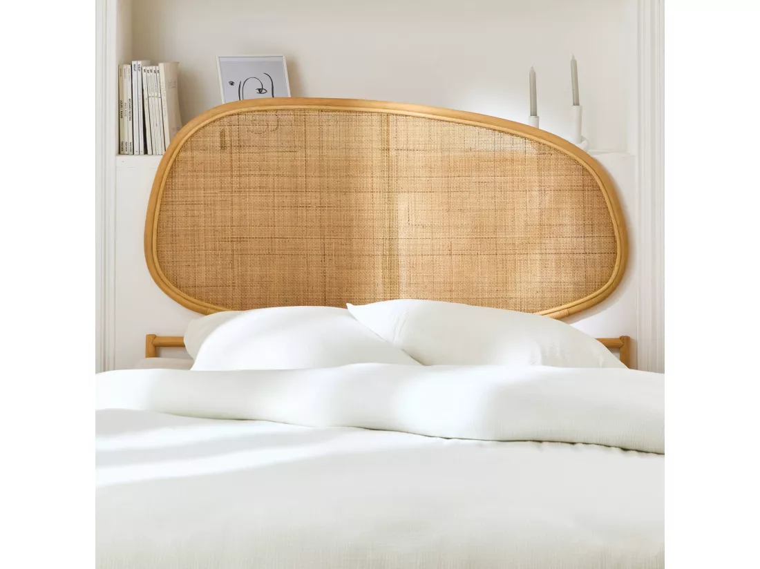tête de lit organique en rotin naturel SAMOA 140cm