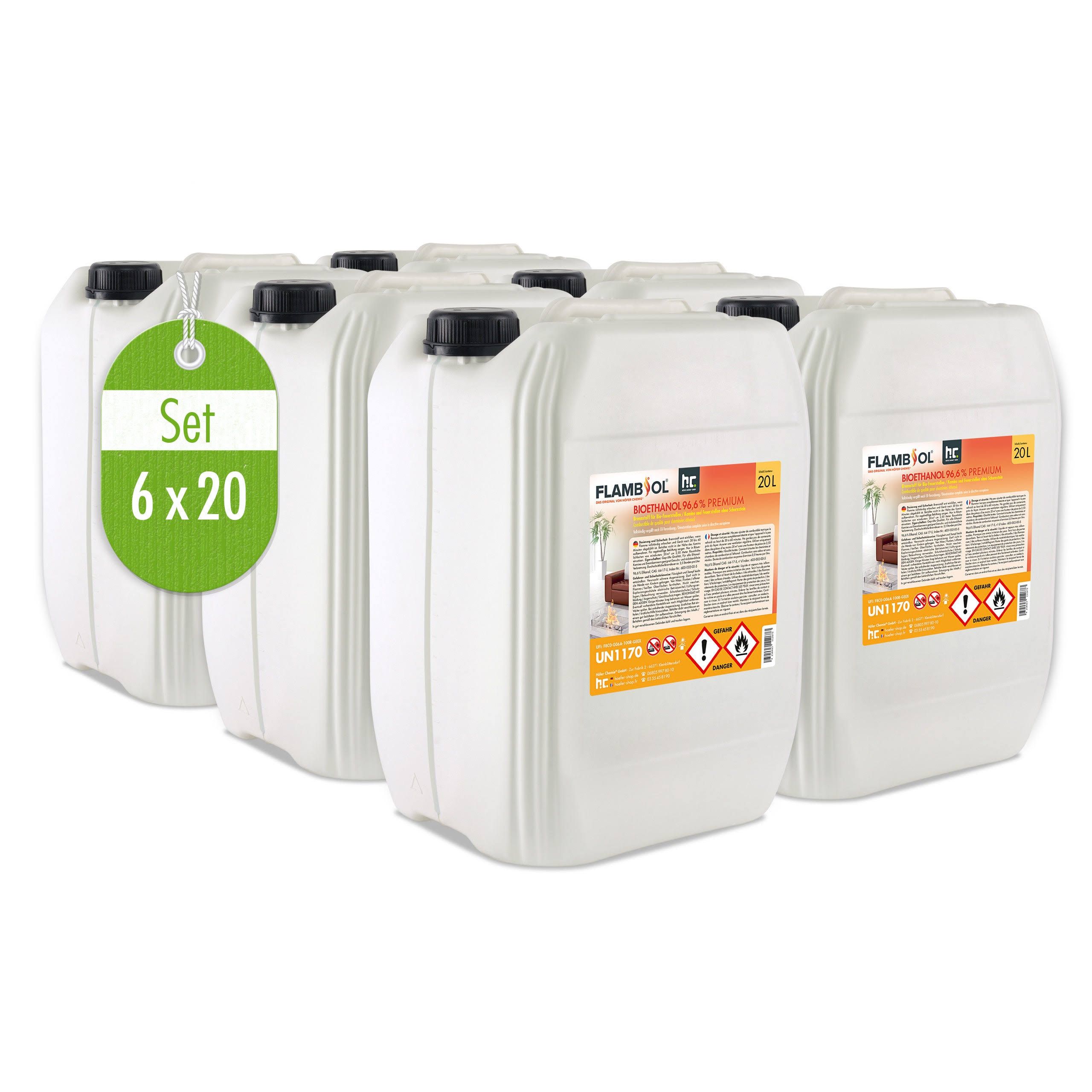 Höfer Chemie GmbH Bioethanol 96,6% Premium für Ethanolkamin in Kanistern