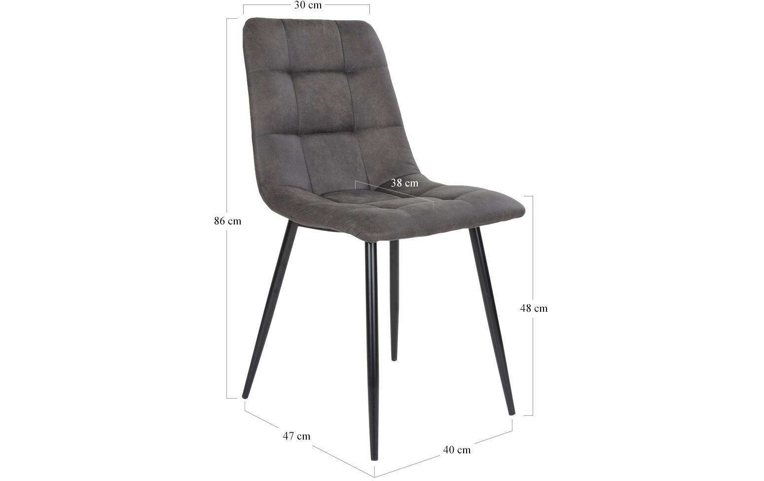 Stuhl Middelfart 2 Stück, 86 x 55 cm, Dunkelgrau/SchwarzStabile Esszimmerstühle