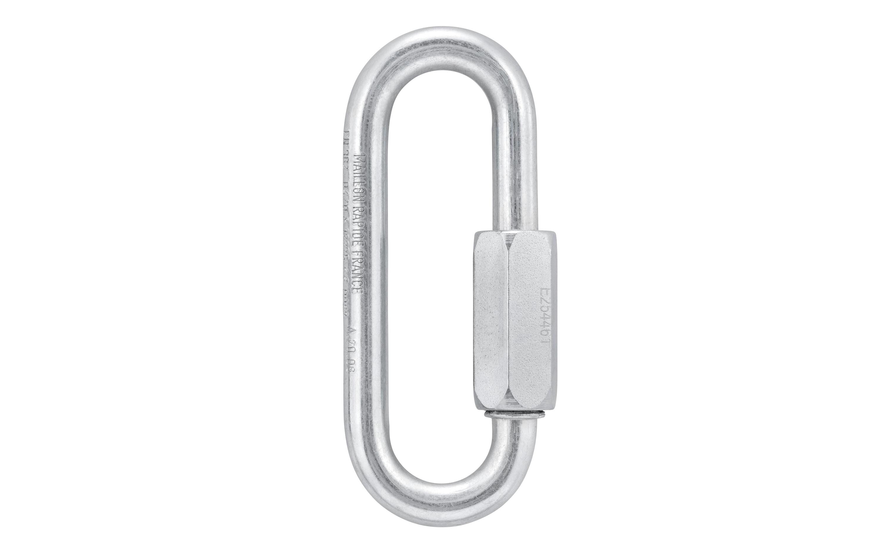 Karabiner Go 8 mm, Quicklink Maillon RapidSchliessring von 8 mm mit weiter Öffnung aus verzinktem Stahl