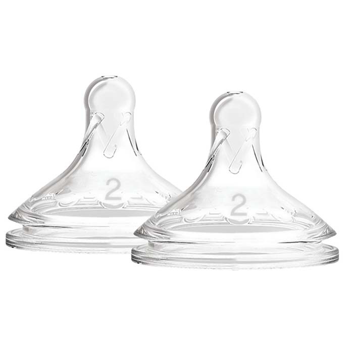 Dr. Brown's Options+ speen Brede Halsfles - 2 stuks grijs
