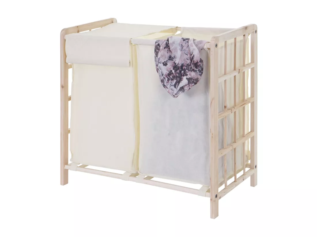 Collecteur de linge MCW-B60, brun clair, couvercle crème