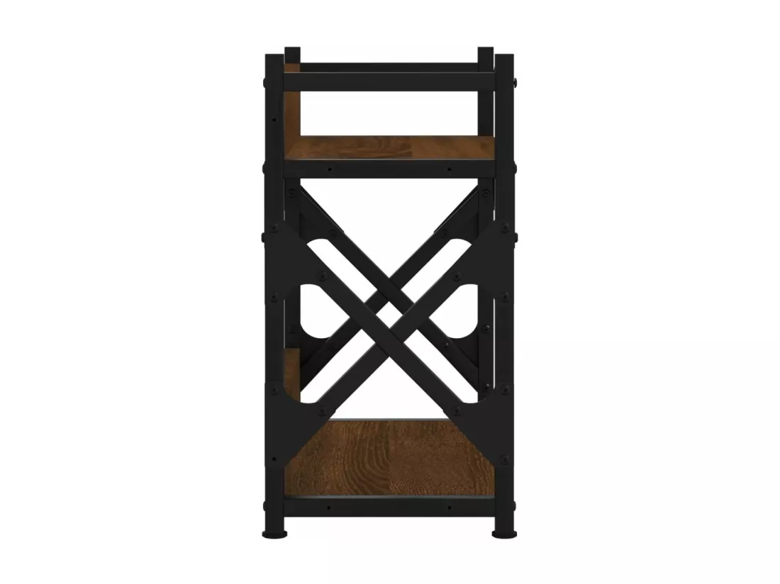 Support d'imprimante à 2 niveaux chêne marron 40x20x40 cm