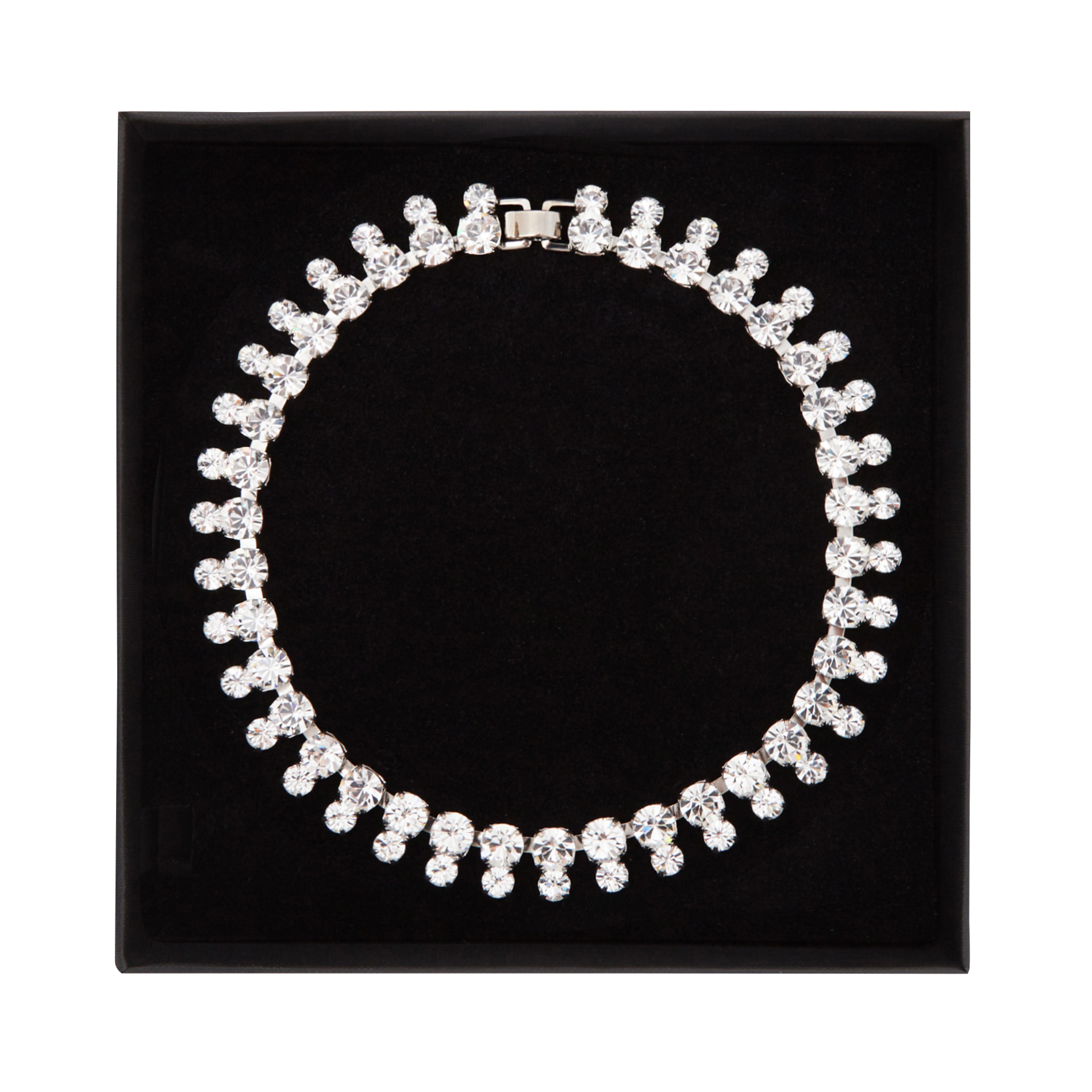 Collier ras de cou cristaux | Blanc