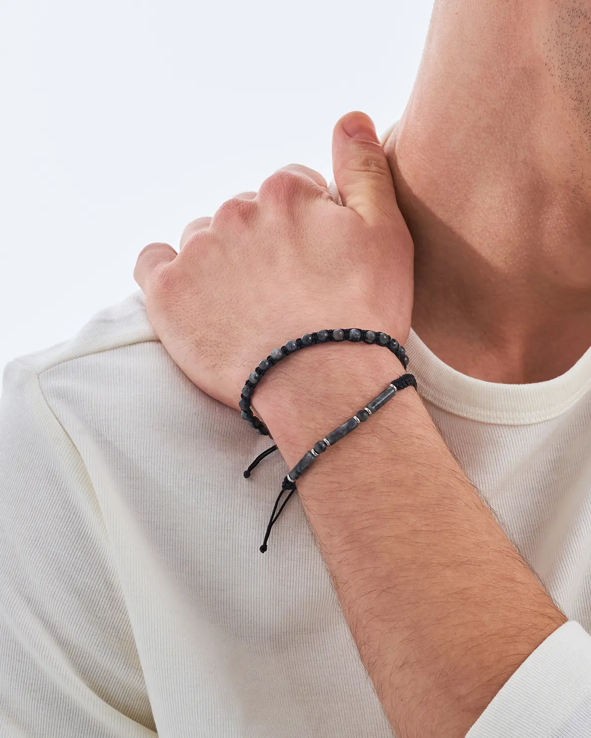 Herren Armband-Set - Grey Labradorite