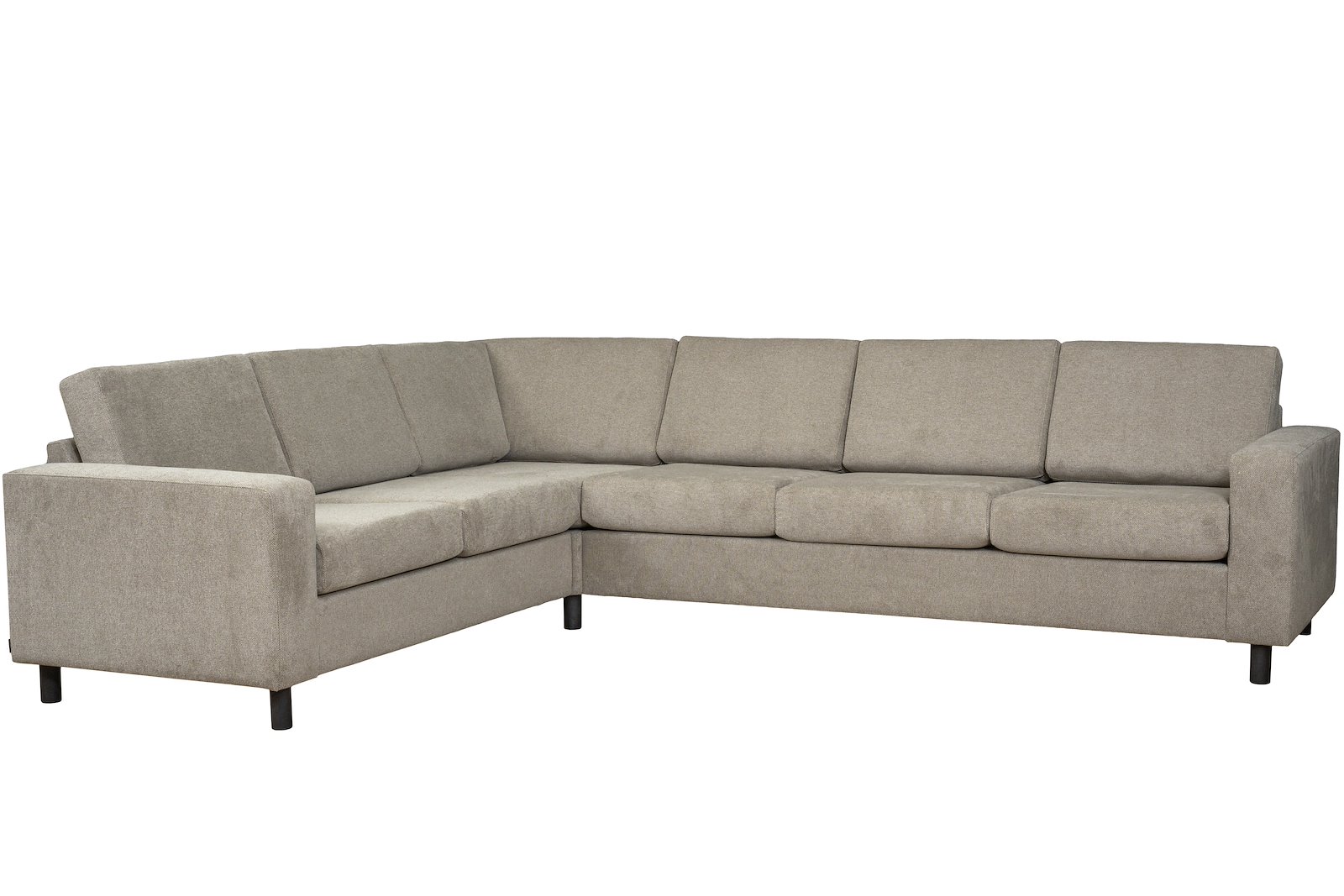 Square hjørnesofa Oppsett G, 2,5s-HJ-3,5s. Tekstil Enter 10 Liver, arm 4 og med Runde bein sort H12 cm. Vendbar