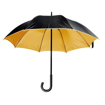Macma Luxuriöser Regenschirm mit doppelter Bespannung, schwarz-gold