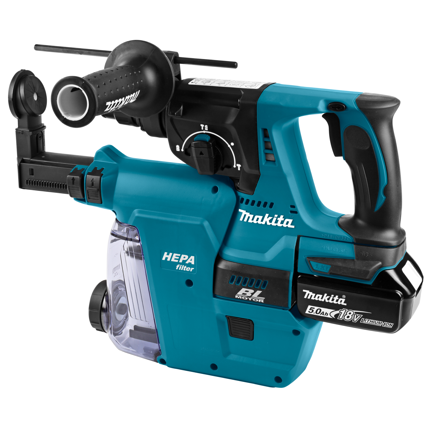 Makita DLX3106TW1 3-delige combiset (2x 5.0Ah accu) in tas