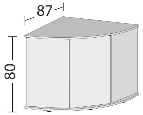 Juwel SBX Trigon 350 aquariumkast, 123x87x80 cm (diagonaal x pootlengte x hoogte), wit
