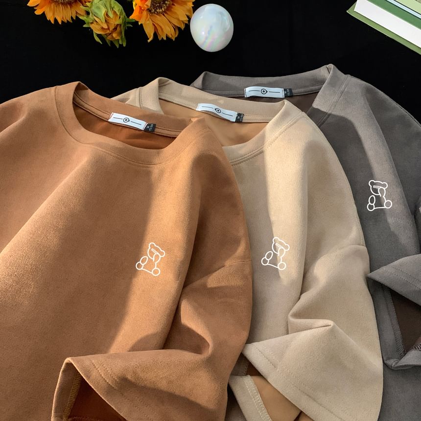 Derbundy - T-shirt met korte mouwen en ronde hals en berenprint