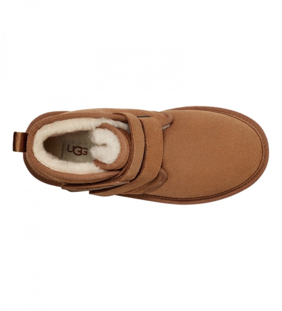 Botas UGG W Neumel Platform em couro marrom - altura da plataforma: 3 cm