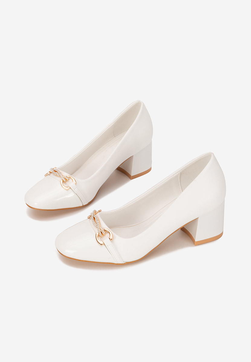 Chaussures à talon épais blancs Mirana
