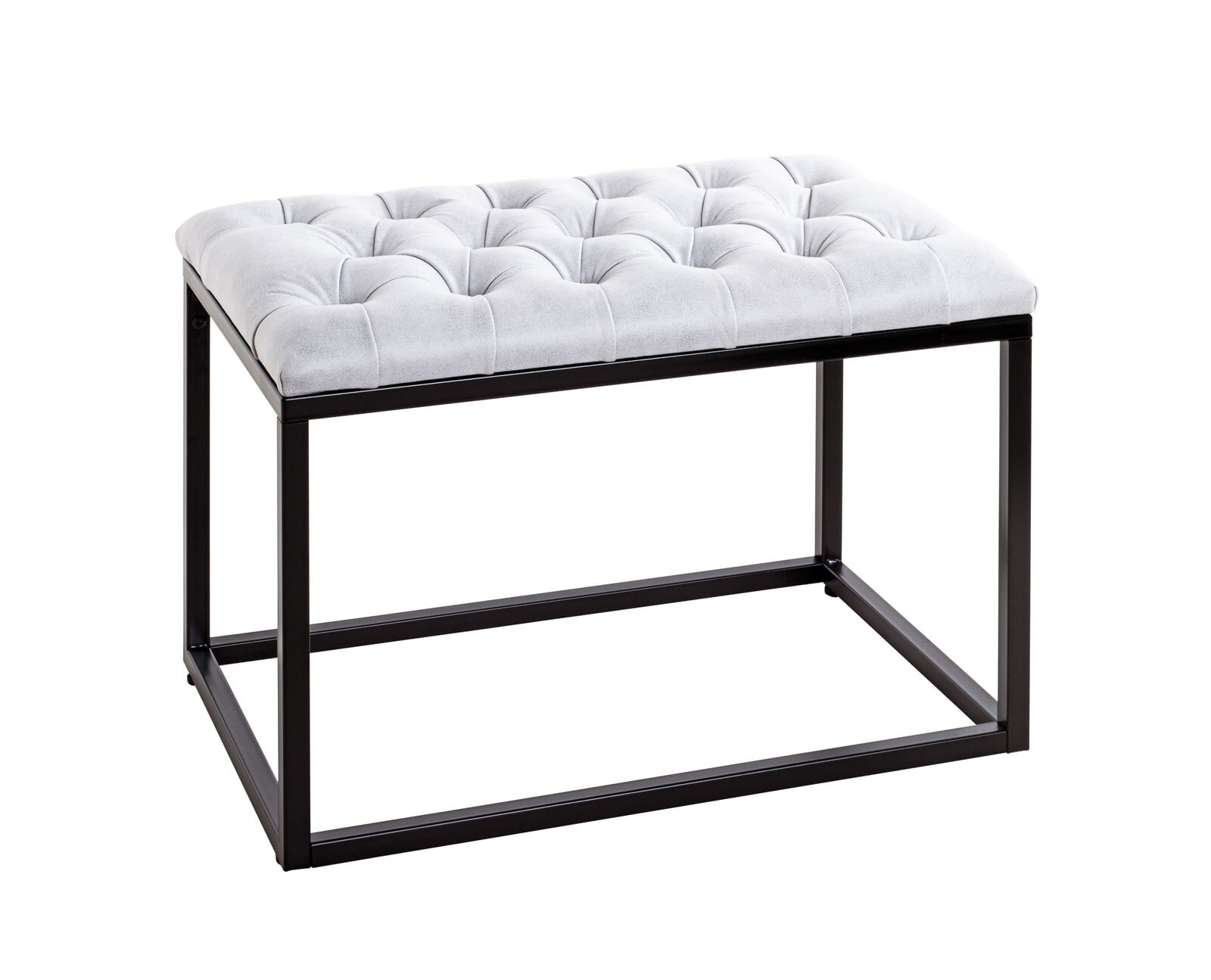 Hocker 60 x 45 cm Schwarz/ Grau