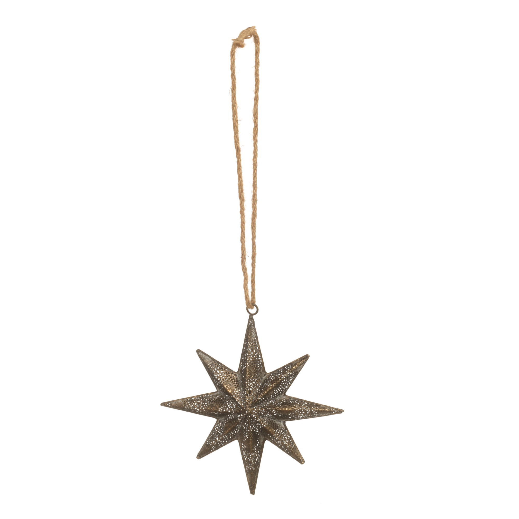 Metall-Stern, antik gold, B 23,5 cm, H 25,5 cm, L 6 cm von fischer's lagerhaus
