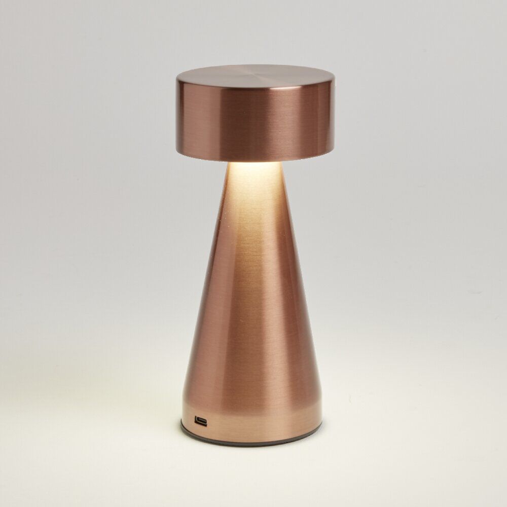 Lampe de table Squari USB tactile orange Ø9,5xH22,5cm