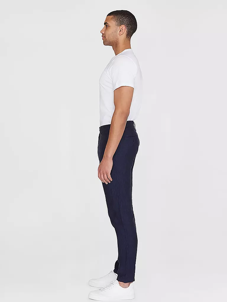 KNOWLEDGE COTTON APPAREL Leinenchino Loose Fit CHUCK blau